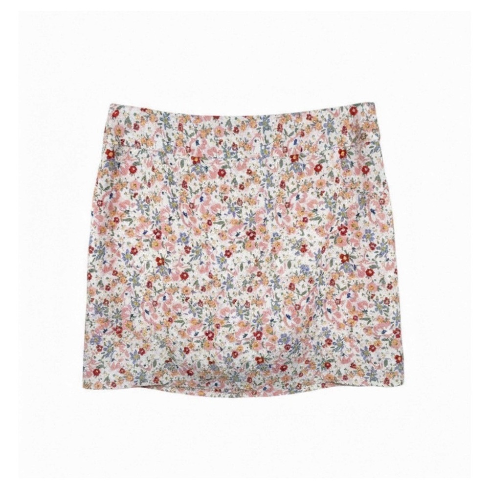 Katie Sturino Stitch Fix Medium Skort Pink Floral Elastic Waist Summer